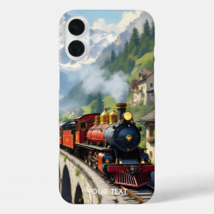 Fantasy Cute Crimson Antique Train iPhone 16 Plus Case