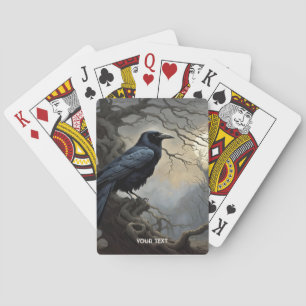 Fantasy Cute Crow Tree Darkness Playing Cards