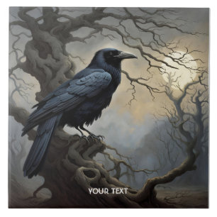 Fantasy Cute Crow Tree Darkness Tile