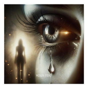 Fantasy Cute Crying Girl Eye Poster