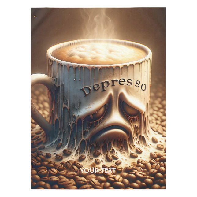 Fantasy Cute Cup Coffee Depressed Tablecloth (Front)