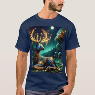 Fantasy Cute Cyber Stag Forest T-Shirt