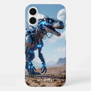 Fantasy Cute Cyborg Dinosaur Desert iPhone 16 Plus Case