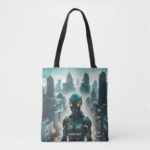 Fantasy Cute Cyborg Evening City Tote Bag