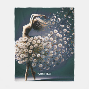 Fantasy Cute Dancer Flying Flowers Fleece Blanket