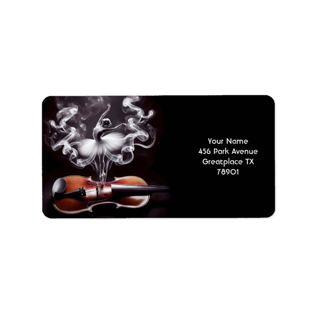 Fantasy Cute Dancing Ballerina  Violin Label (Front)