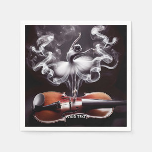 Fantasy Cute Dancing Ballerina Violin Napkin