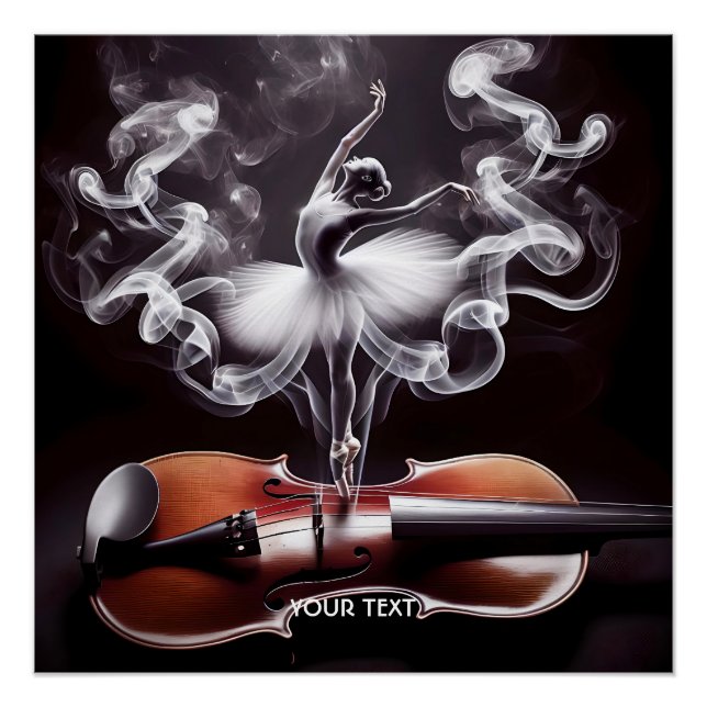 Fantasy Cute Dancing Ballerina  Violin Poster (Front)