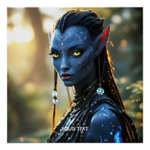 Fantasy Cute Dark Skin Girl Poster