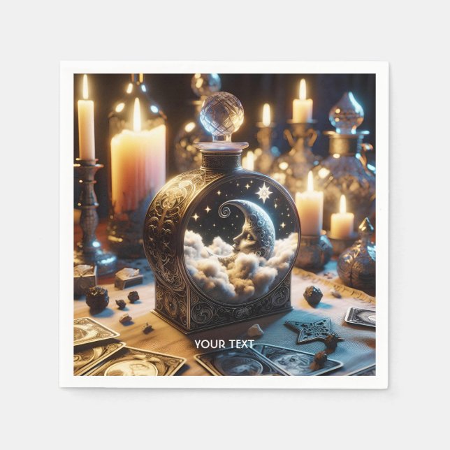 Fantasy Cute Decanter Moon Night Napkin (Front)