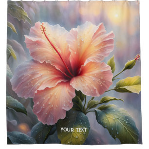 Fantasy Cute Delicate Hibiscus Flower Shower Curtain