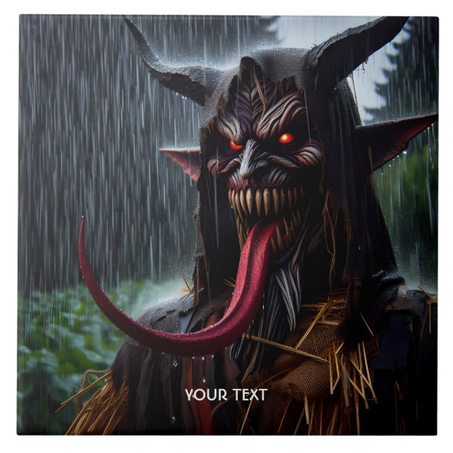 Fantasy Cute Demon Red Tongue Tile (Front)