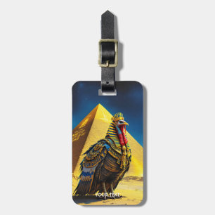 Fantasy Cute Desert Pharaoh Turkey Luggage Tag