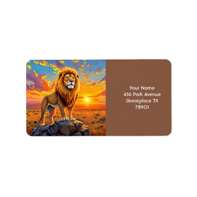 Fantasy Cute Desert Rock Lion Label (Front)