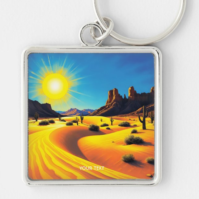Fantasy Cute Desert Sands Rocks Key Ring (Front)