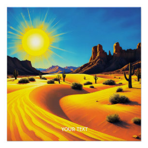 Fantasy Cute Desert Sands Rocks Poster