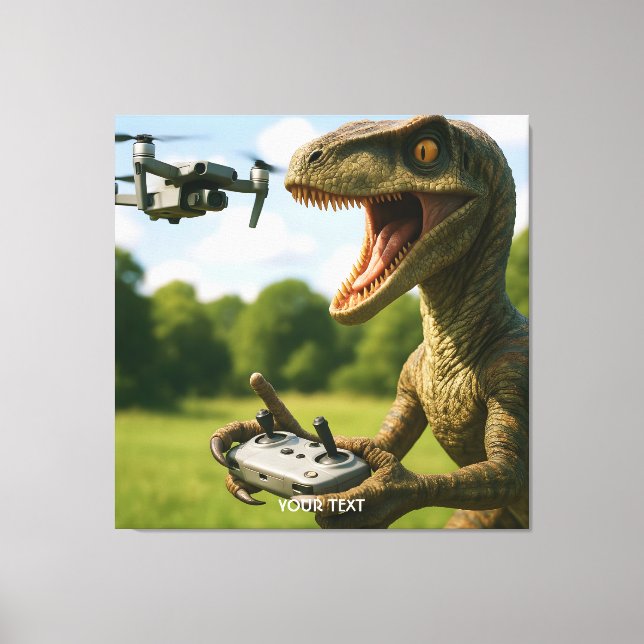 Fantasy Cute Dinosaur Drone Forest Canvas Print (Front)