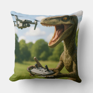 Fantasy Cute Dinosaur Drone Forest Cushion