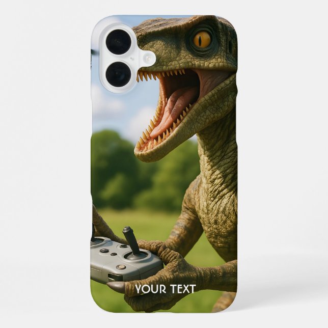 Fantasy Cute Dinosaur Drone Forest iPhone Case (Back)