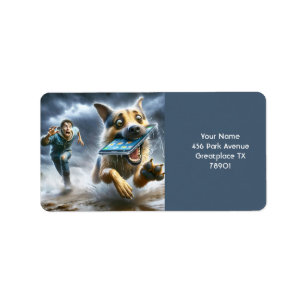 Fantasy Cute Dog Boy Phone Label