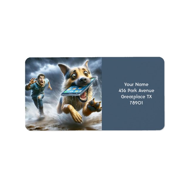 Fantasy Cute Dog Boy Phone Label (Front)