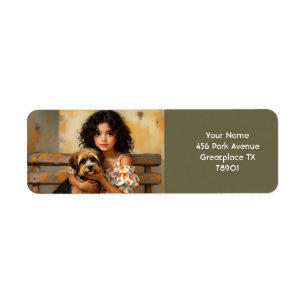 Fantasy Cute Dog Girl Bench