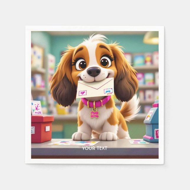 Fantasy Cute  Dog Post Letter Napkin (Front)