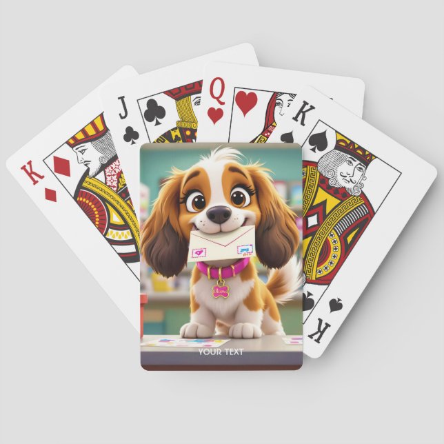 Fantasy Cute  Dog Post Letter Playing Cards (Back)