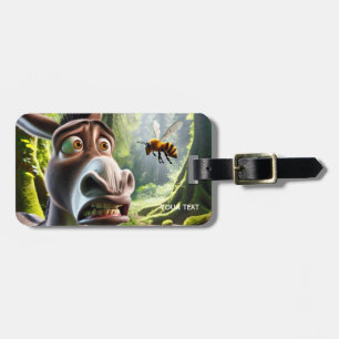 Fantasy Cute Donkey Sting Bee Luggage Tag