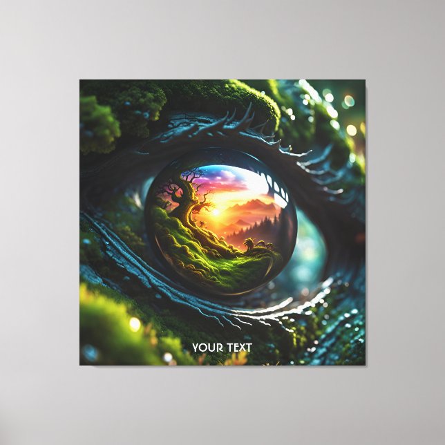 Fantasy Cute Dragon Landscape Eye Canvas Print (Front)