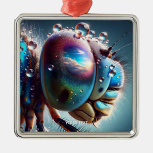Fantasy Cute Dragonfly Macro Photo Metal Tree Decoration