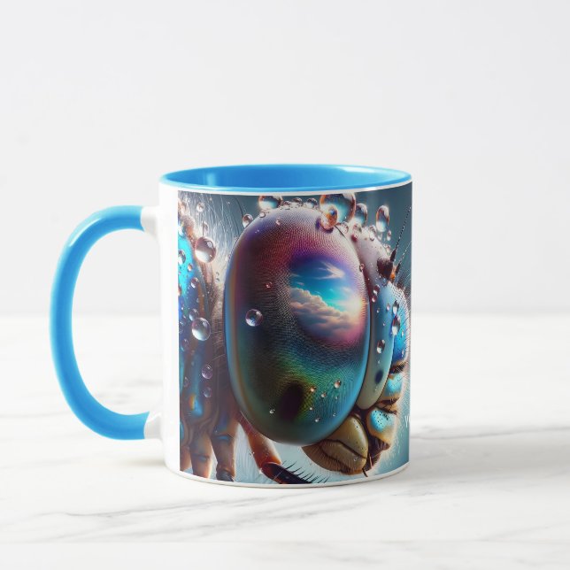 Fantasy Cute Dragonfly Macro Photo Mug (Left)