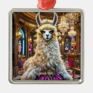Fantasy Cute Drama Llama Queen Metal Tree Decoration