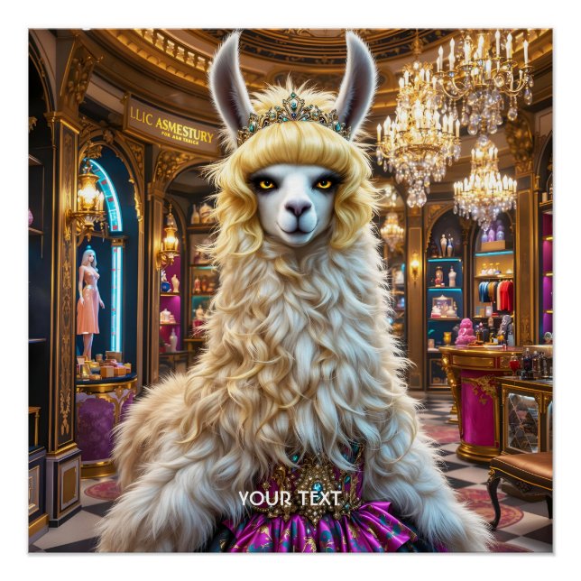 Fantasy Cute Drama Llama Queen Poster (Front)