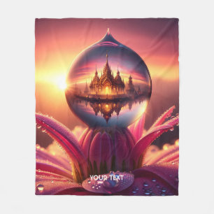 Fantasy Cute Drop Dew Flower Fleece Blanket