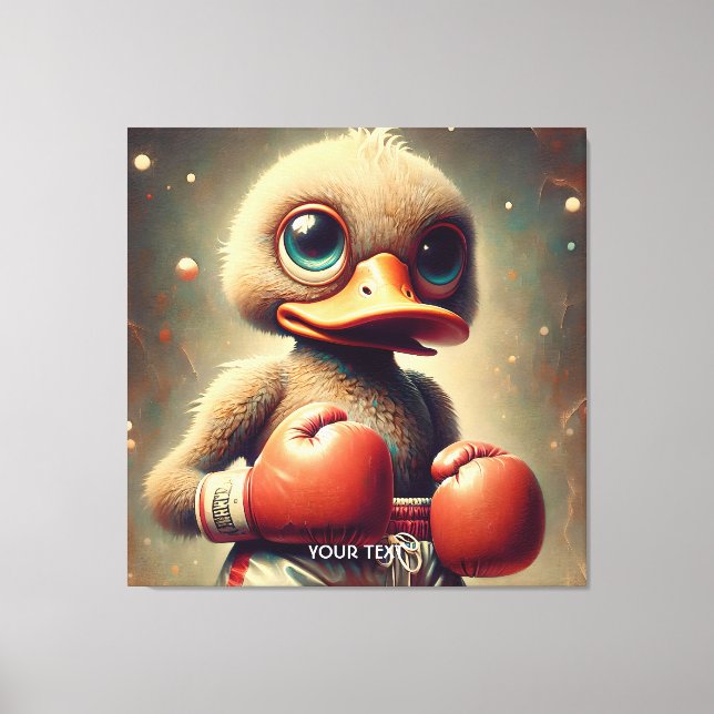 Fantasy Cute Duck Boxing Gloves Canvas Print (Front)