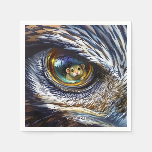 Fantasy Cute Eagle Eyes Mouse Napkin (Front)
