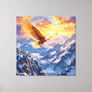 Fantasy Cute Eagle Mountains Sunrise Canvas Print