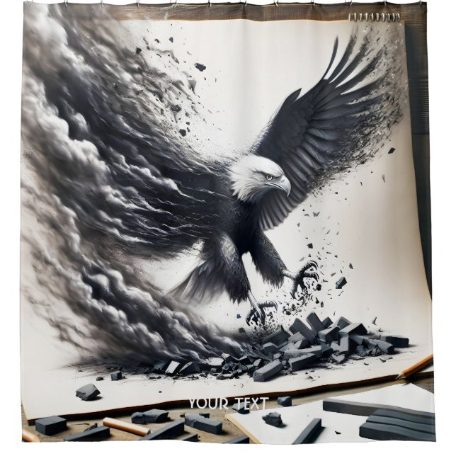 Fantasy Cute Eagle Stirs Paper Shower Curtain (Front)