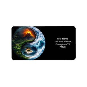 Fantasy Cute Earth Yin Yang Label