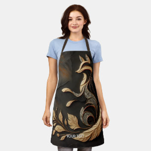 Fantasy Cute  Elegant Fox Drawing Apron
