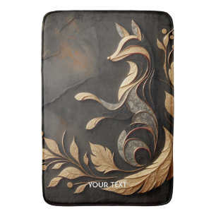 Fantasy Cute  Elegant Fox Drawing Bath Mat