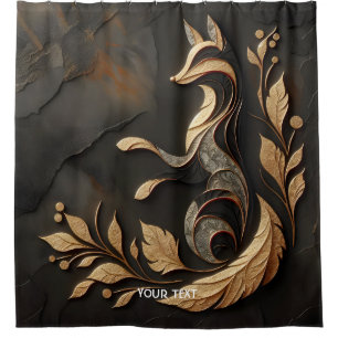 Fantasy Cute Elegant Fox Drawing Shower Curtain