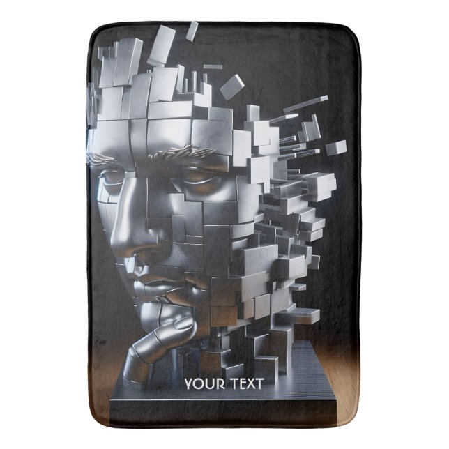 Fantasy Cute  Face Metal Sculpture Bath Mat (Front Vertical)