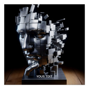 Fantasy Cute  Face Metal Sculpture Poster