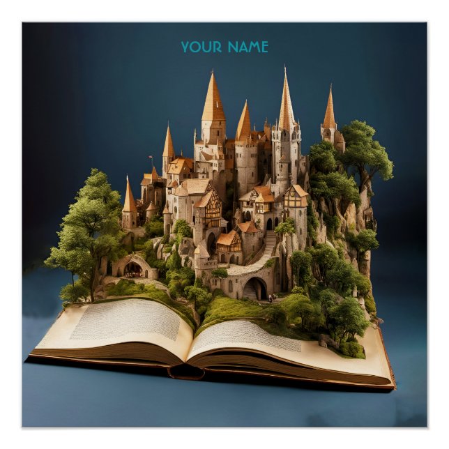 Fantasy Cute Fairytale Town Book Poster (Front)