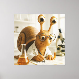 Fantasy Cute Famous Snail Scientist Canvas Print
