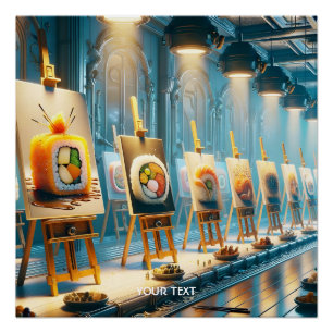 Fantasy Cute Fantasy Sushi Art Poster