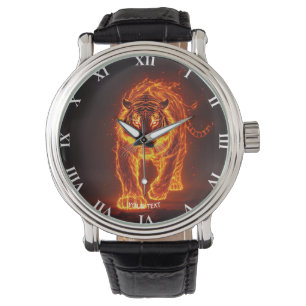 Fantasy Cute Fire Big Tiger  Watch