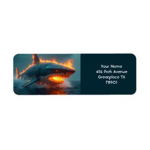 Fantasy Cute Fire Shark Sea